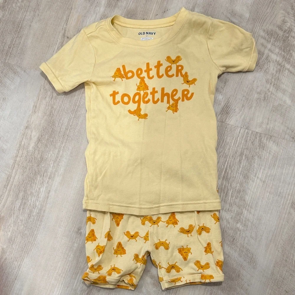 Old Navy Kids Pajama Set - Light Yellow with Orange Accents